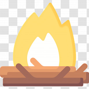 Camping Fire - Flaming Campfire Illustration With Wood Transparent PNG