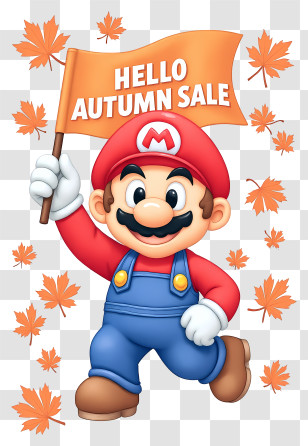 Mario Autumn Sale - Mario Hello Autumn Sale Transparent PNG