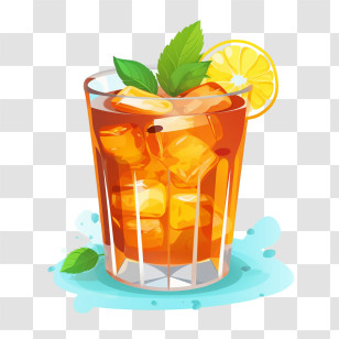 Ice Tea - Iced Tea With Lemon And Mint Transparent PNG