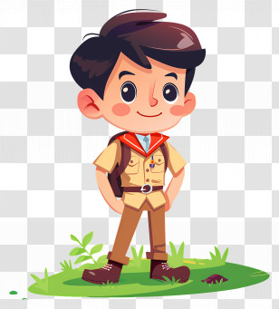 Cartoon Boy - Cartoon Boy Scout In Uniform Illustration Transparent PNG