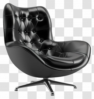 Black Chair - Black Leather Modern Chair Design Transparent PNG