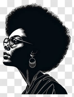 Black History Month - Stylish Woman With Earrings And Glasses Transparent PNG