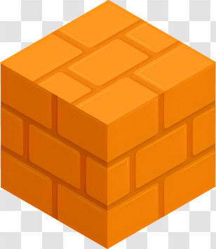 Icon - 3D Orange Brick Wall Illustration Transparent PNG