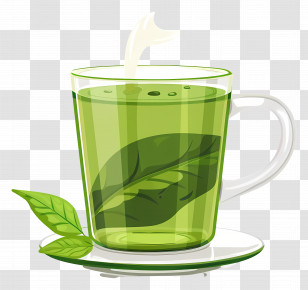 Green Tea - Green Tea In Glass Cup Illustration Transparent PNG