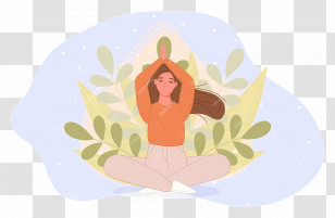 Meditation - Yoga Pose With Nature Theme Transparent PNG