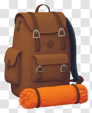 Camping Backpack - Camping Backpack With Sleeping Bag Transparent PNG