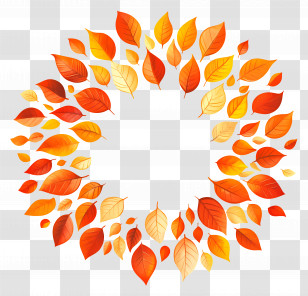 September Equinox - Autumn Leaf Wreath For Seasonal Decor Transparent PNG