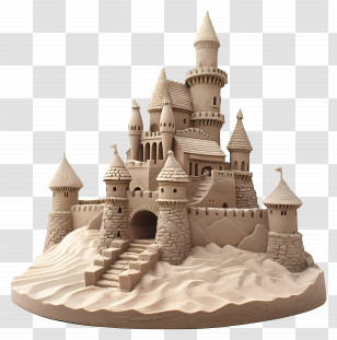 Sand Castle - Artistic Medieval Sandcastle Sculpture Transparent PNG