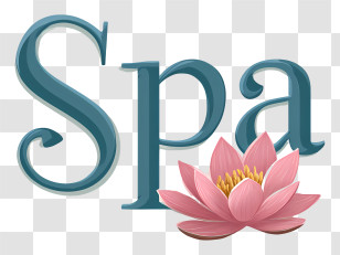 Spa Logo - Spa Text With Lotus Flower Transparent PNG