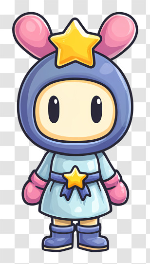 Acrobat Aqua - Cute Star Mascot Character Transparent PNG