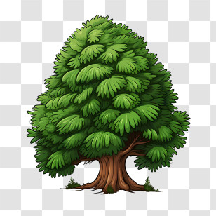 Evergreen Tree - Green Tree Artwork With Lush Foliage Transparent PNG