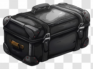 Suitcase - Vintage Black Trunk Transparent PNG