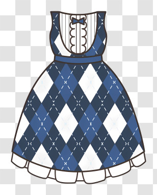 Icon - Blue Argyle Pattern Dress Transparent PNG