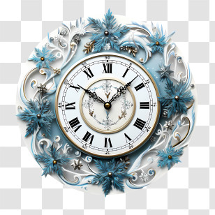 Winter Time - Beautiful Decorative Clock Transparent PNG