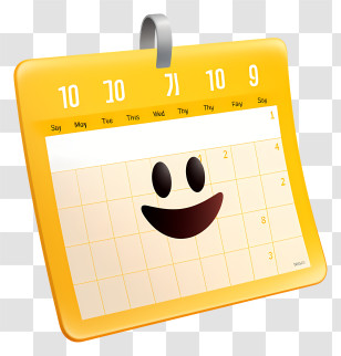 Yellow Calendar - Smiling Calendar With Dates Transparent PNG
