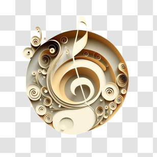 Music Note - Abstract Musical Note With Swirls Transparent PNG