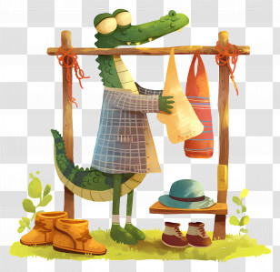 Fashion Crocodile - Fashionable Crocodile With Clothes Transparent PNG