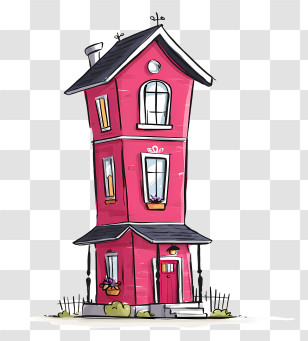 Cartoon House - Small Cute Doodle House Transparent PNG