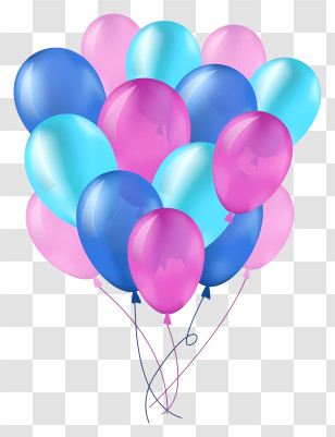 Balloons - Cluster Of Colorful Helium Balloons For Party Transparent PNG