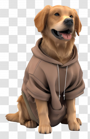 Golden Retriever - Golden Retriever In Brown Hoodie Transparent PNG