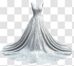 Long Wedding Dress - Elegant White Wedding Dress Transparent PNG