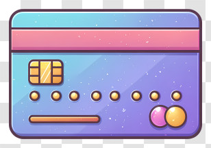 Credit Card Icon - Gradient Purple Credit Card Icon Transparent PNG