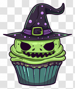 Halloween Cupcake - Witch Themed Cupcake Transparent PNG