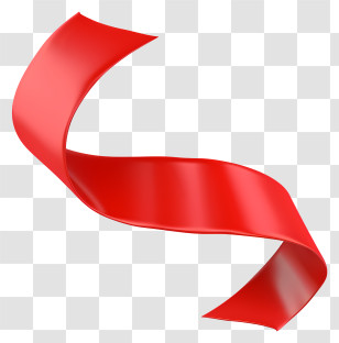 3d Red Ribbon - Glossy Red Ribbon For Decoration Transparent PNG