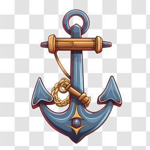 World Maritime Day - Blue Anchor With Rope Nautical Symbol Transparent PNG