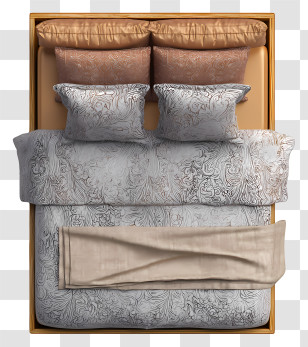 Bed Top View - Elegant Bed Setup Furniture Transparent PNG