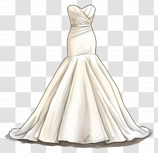 Sweetheart Neckline Wedding Dress - Elegant White Wedding Dress Transparent PNG