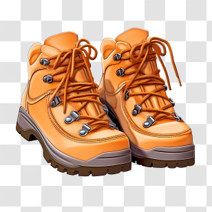 Boots - Orange Hiking Boots Illustration Transparent PNG