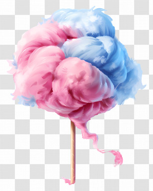 Cotton Candy - Colorful Cotton Candy Stick For Festival Treat Transparent PNG