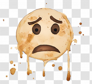 Coffee Stain - Sad Face With Coffee Stains Transparent PNG