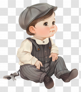 Baby Boy - Cute Baby In Vintage Clothes Transparent PNG