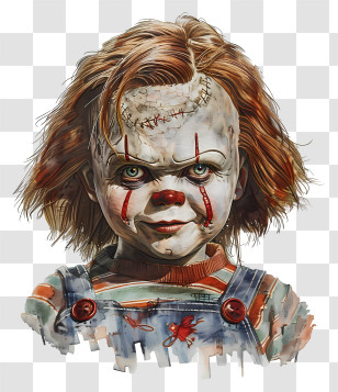 Chucky - Evil Doll Illustration For Horror Themes Transparent PNG
