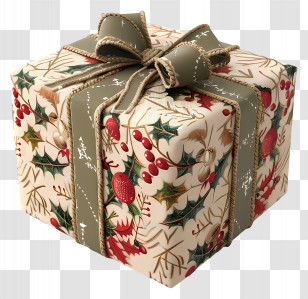 Christmas Present - Beautifully Wrapped Holiday Gift Box Transparent PNG