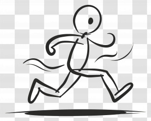 Stick Figure Running - Stick Figure Running Sketch Illustration Transparent PNG