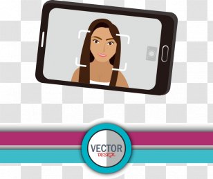 Mobile Phones Photography Illustration - Frame - Vector Cell Phone Woman Transparent PNG
