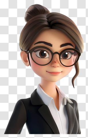 Business Woman Cartoon - Cartoon Businesswoman With Glasses Illustration Transparent PNG