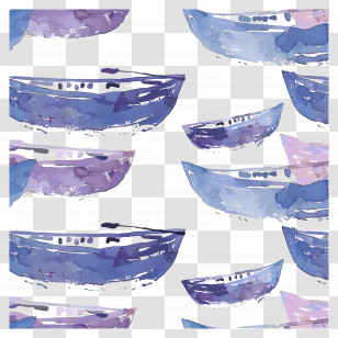 Boat Pattern - Watercolor Blue Boats Pattern Transparent PNG