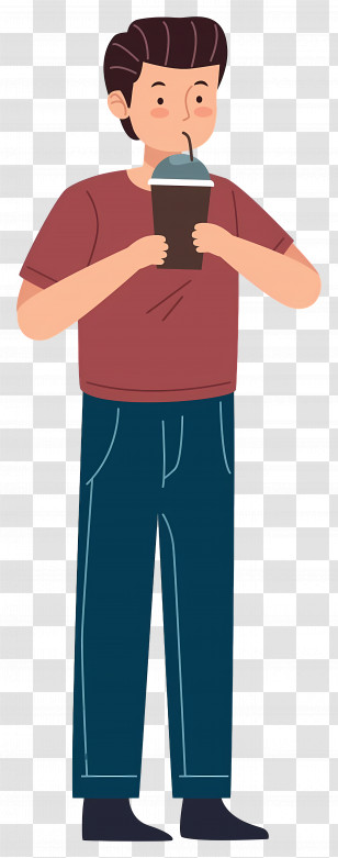 Drinking Coffee - Man Drinking A Beverage Transparent PNG
