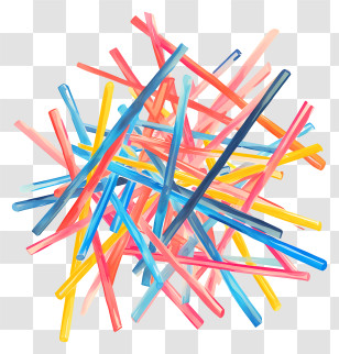 Drinking Straws - Pile Of Colorful Straws Transparent PNG
