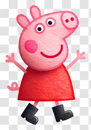 Peppa Pig - Pink Cartoon Pig Transparent PNG
