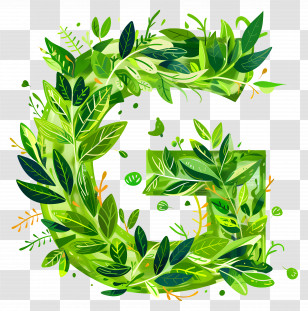 Letter G - Green Leaf Letter G Illustration Transparent PNG