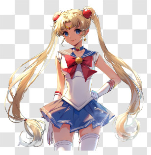 Sailor Moon - Anime Girl With Twin Tails Hairstyle Transparent PNG