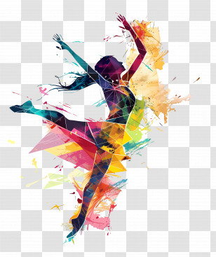 Dancer - Colorful Silhouette Of A Dancer Transparent PNG