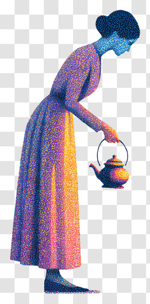 Woman Holding Oil Lamp - Colorful Woman Pouring Tea Transparent PNG