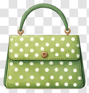 Cute Green Purse - Green Polka Dot Handbag Illustration Transparent PNG