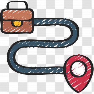 Roadmap - Travel Path With Briefcase And Location Pin Transparent PNG